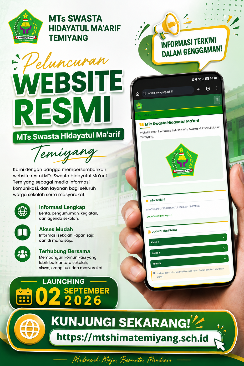 Website MTs Swasta Hidayatul Ma’arif Temiyang
